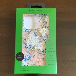 kate spade Pink Floral MagSafe iPhone Case with Blue & White Accents